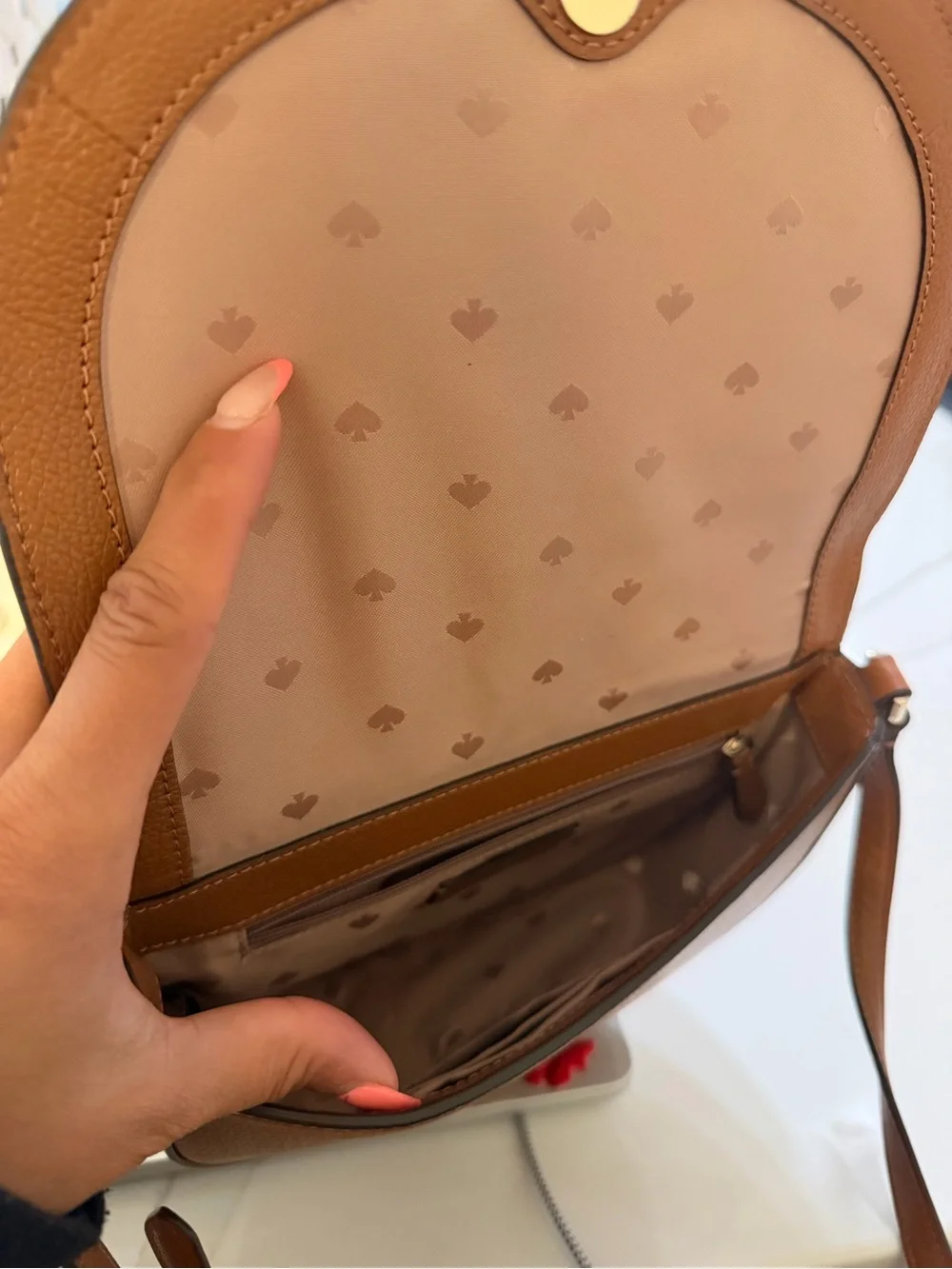 NWOT kate spade Caramel Tan Pebbled Leather Crossbody Bag